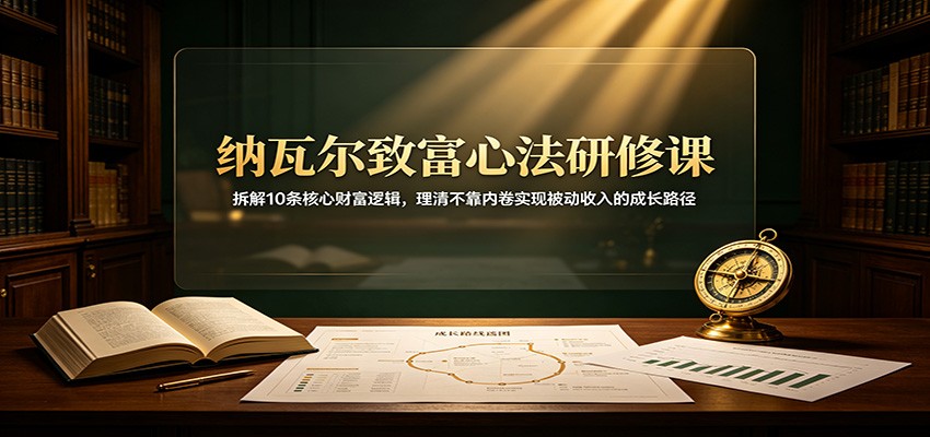 纳瓦尔致富心法研修课：拆解10条核心财富逻辑，理清不靠内卷实现被动收入的成长路径-百盛轻创