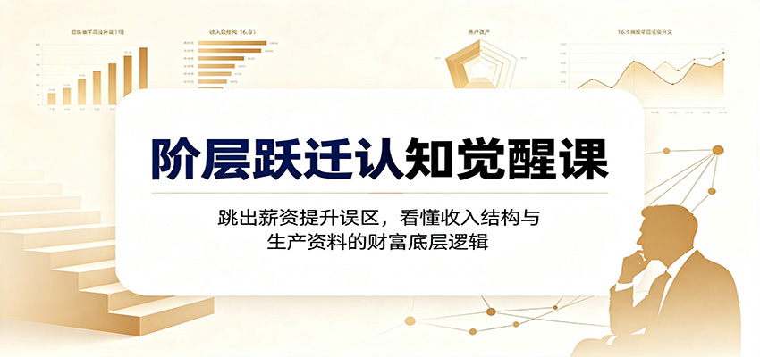 阶层跃迁认知觉醒课：跳出薪资提升误区，看懂收入结构与生产资料的财富底层逻辑-百盛轻创