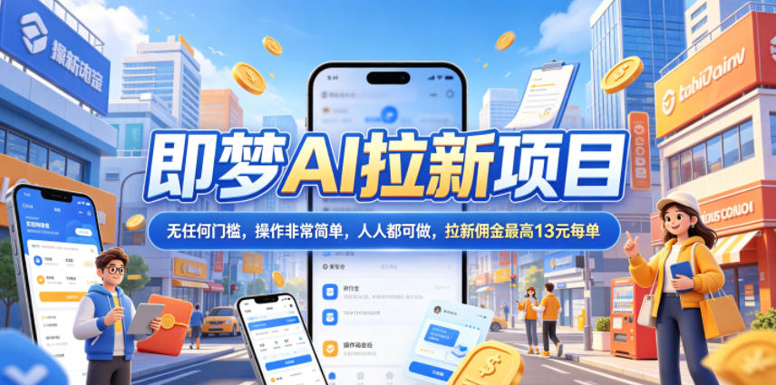 2026年即梦AI拉新项目最新玩法，无任何门槛，操作非常简单，人人都可做，拉新佣金最高13米每单(更新08月07日)-百盛轻创