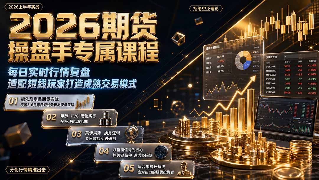 2026期货操盘手专属课程-更新8月,每日实时行情复盘,适配短线玩家打造成熟交易模式-百盛轻创