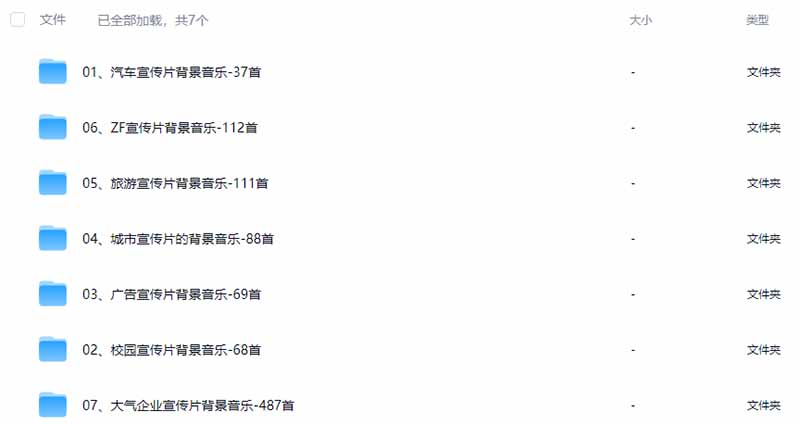 图片[3]-某宝付费购买，常用6G音效合集！970+首宣传片背景音乐，无版权可商用大气素材，分类清晰，高质量内容-百盛轻创