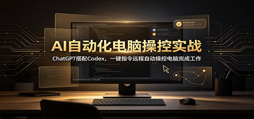 AI自动化电脑操控实战：ChatGPT搭配Codex，一键指令远程自动操控电脑完成工作-百盛轻创