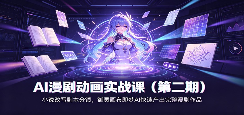 AI漫剧动画实战课(第二期)：小说改写剧本分镜，御灵画布即梦AI快速产出完整漫剧作品-百盛轻创