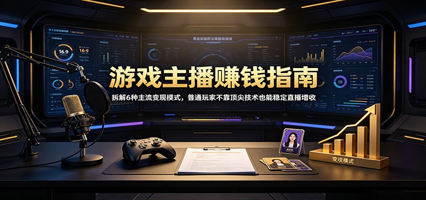 游戏主播赚钱指南:拆解6种主流变现模式,普通玩家不靠顶尖技术也能稳定直播增收-百盛轻创