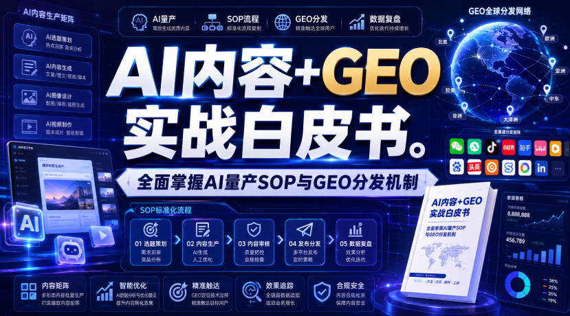 AI内容+GEO实战白皮书，全面掌握AI量产SOP与GEO分发机制【文档】-百盛轻创