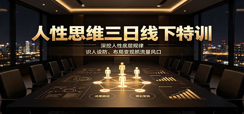 人性思维三日线下特训：深挖人性底层规律，识人设防、布局变现抓流量风口-百盛轻创