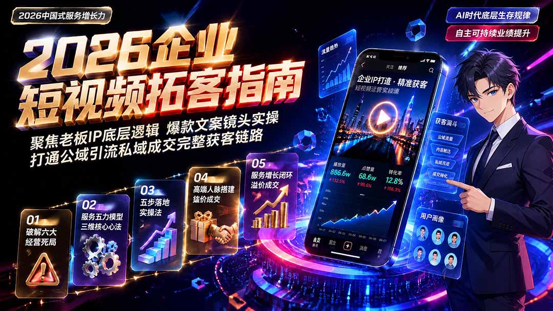 2026AI时代服务增长力实战课-无水印|五力模型三维心法教学,破解门店客源流失低价内卷实现长效业绩增长-百盛轻创