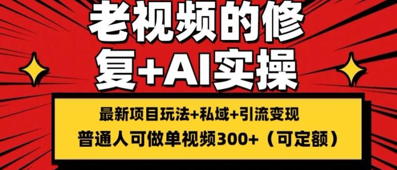 修复老视频的玩法，搬砖+引流的变现(可持久)，单条收益300+【揭秘】-百盛轻创
