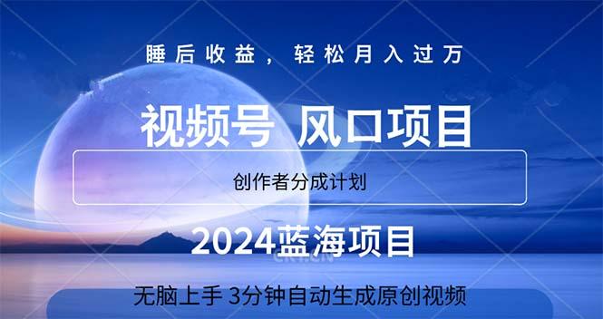 2024蓝海项目，3分钟自动生成视频，月入过万-百盛轻创