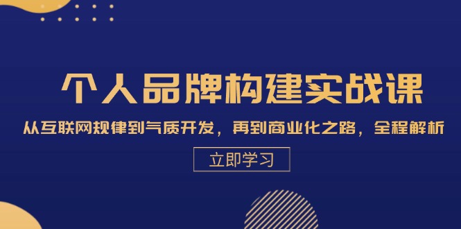 个人品牌构建实战课：从互联网规律到气质开发，再到商业化之路，全程解析-小艾项目网