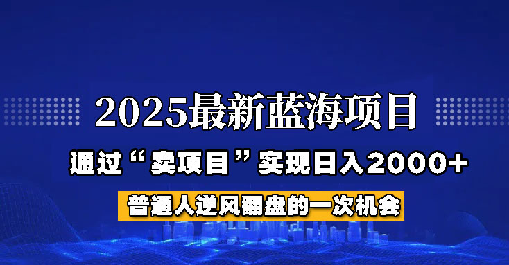 2025年蓝海项目，如何通过“网创项目”日入2000+-小艾项目网