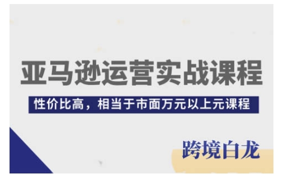 亚马逊运营实战课程，亚马逊从入门到精通，性价比高，相当于市面万元以上元课程-百盛轻创