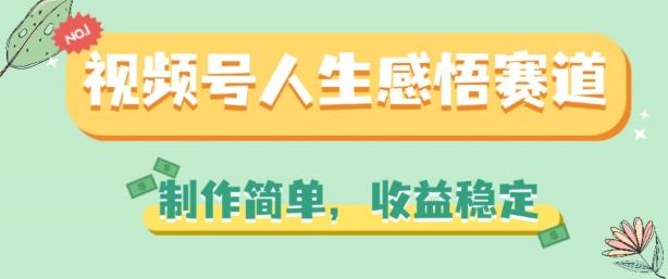 视频号人生感悟赛道，制作简单，收益稳定【揭秘】-小艾项目网
