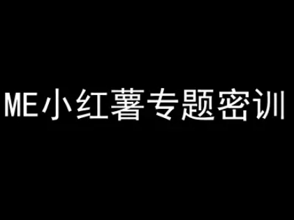 ME小红薯专题密训-小红书电商教程-小艾项目网