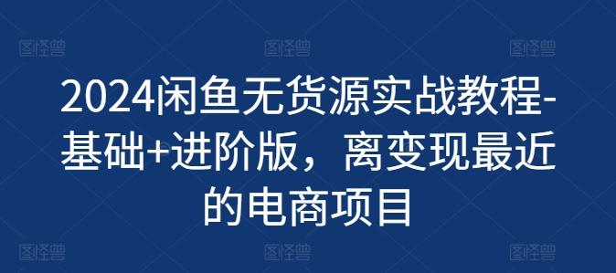 2024闲鱼无货源实战教程-基础+进阶版，离变现最近的电商项目-百盛轻创