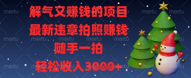解气又挣钱的项目，最新违章拍照挣钱，随手一拍，轻松收入数张【揭秘】-百盛轻创