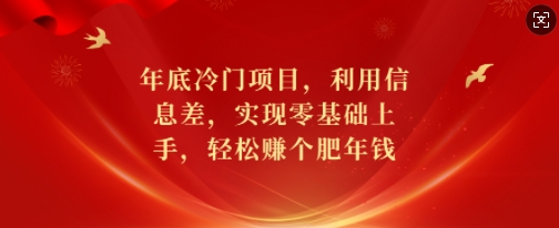 年底冷门项目，利用信息差，实现零基础上手，轻松赚个肥年钱【揭秘】-百盛轻创