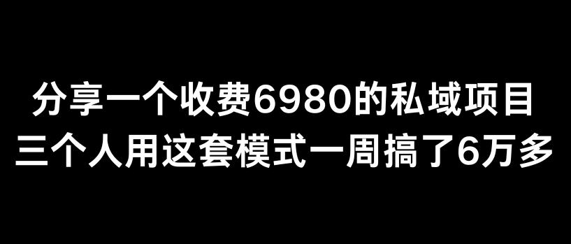 分享一个外面卖6980的私域项目三个人用这套模式一周搞了6万多【揭秘】-百盛轻创