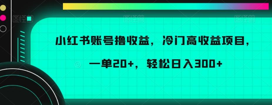 小红书账号撸收益，冷门高收益项目，一单20+，轻松日入300+【揭秘】-百盛轻创