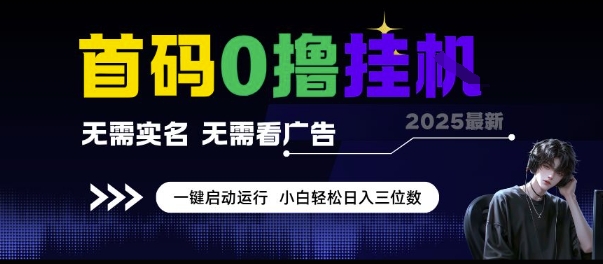 首码0撸挂G项目，无需实名无需看广告 一键启动运行，小白轻松日入三位数【揭秘】-小艾项目网