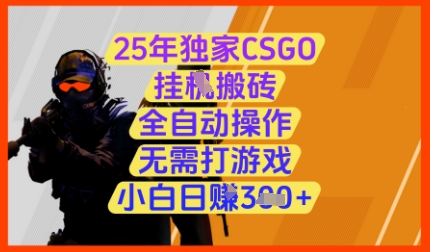 25年独家CSGO挂G搬砖，全自动操作，无需打游戏，小白日入3张+【揭秘】-百盛轻创