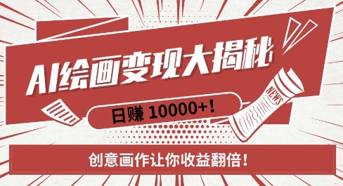 AI梦境绘画致富秘籍，复制粘贴，新手也能快速掌握，创意画作让你收益翻倍-百盛轻创