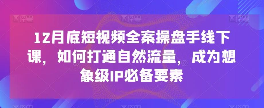 12月底短视频全案操盘手线下课，如何打通自然流量，成为想象级IP必备要素-百盛轻创