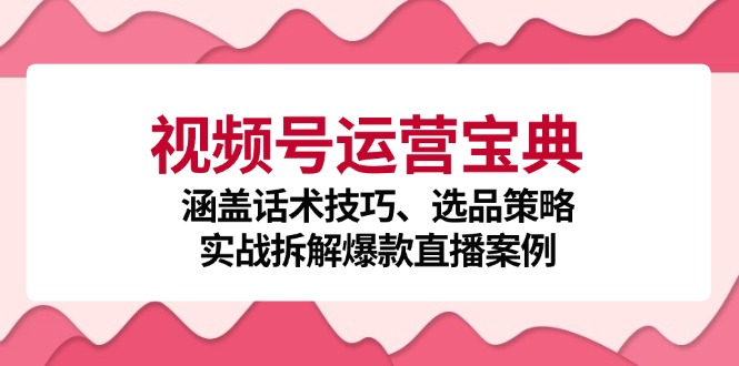 视频号运营宝典：涵盖话术技巧、选品策略、实战拆解爆款直播案例-百盛轻创