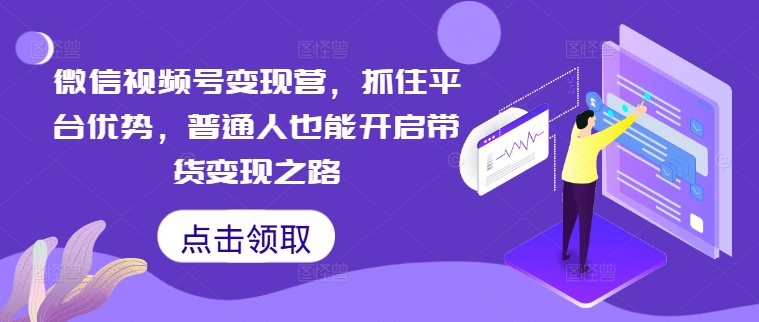微信视频号变现营，抓住平台优势，普通人也能开启带货变现之路-百盛轻创