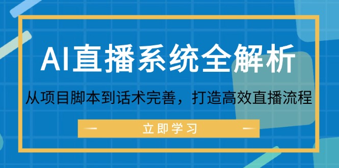 AI直播系统全解析：从项目脚本到话术完善，打造高效直播流程-百盛轻创