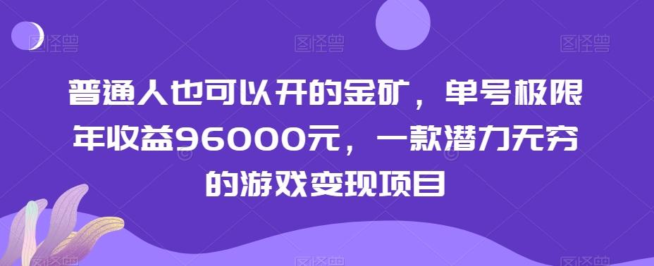 普通人也可以开的金矿，单号极限年收益96000元，一款潜力无穷的游戏变现项目【揭秘】-百盛轻创