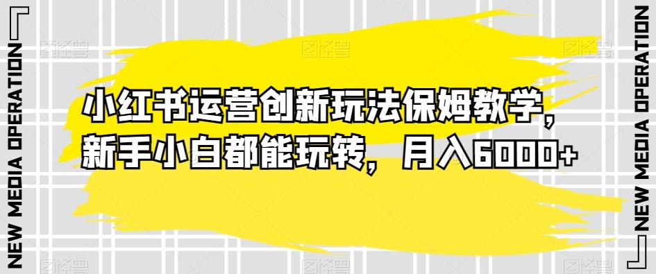 小红书运营创新玩法保姆教学，新手小白都能玩转，月入6000+【揭秘】-百盛轻创