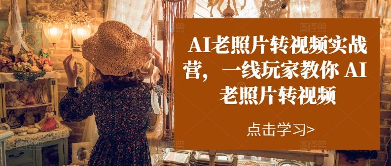 AI老照片转视频实战营，一线玩家教你AI老照片转视频-百盛轻创