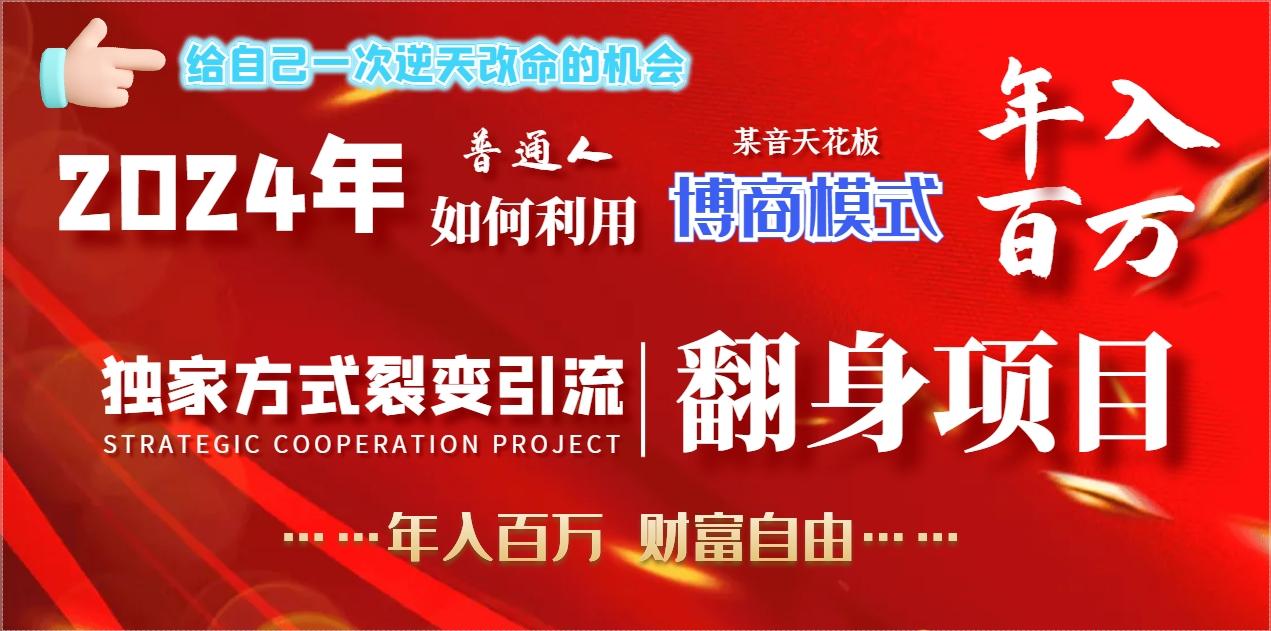 2024年普通人如何利用博商模式做翻身项目年入百万，财富自由-百盛轻创