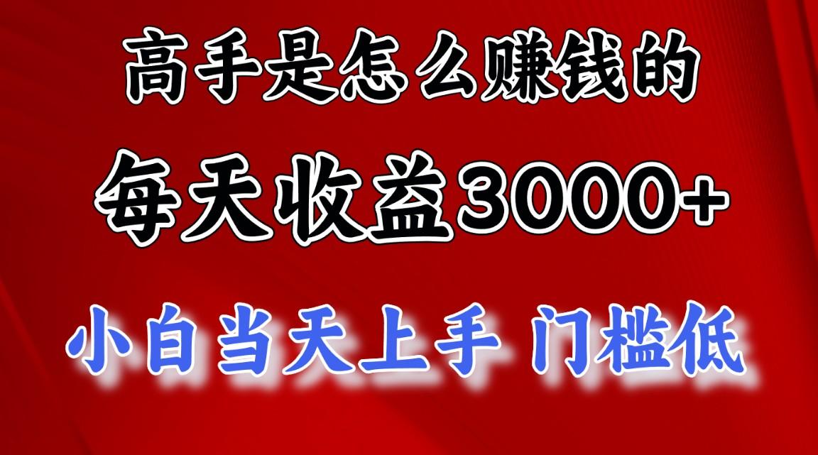 高手是怎么赚钱的，一天收益3000+ 这是穷人逆风翻盘的一个项目，非常稳…-小艾项目网