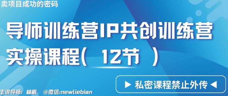 导师训练营3.0IP共创训练营私密实操课程(12节)-卖项目的密码成功秘诀【揭秘】-小艾项目网