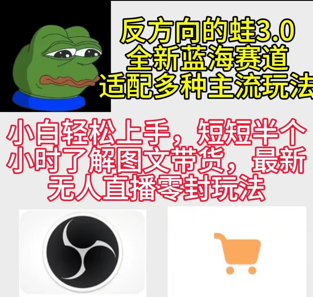 (9485期)反方向的蛙3.0，图文最新玩法，变现多元化，新蓝海项目，小白轻松上手-小艾项目网