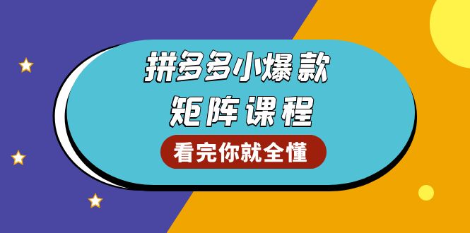 拼多多爆款矩阵课程：教你测出店铺爆款，优化销量，提升GMV，打造爆款群-百盛轻创