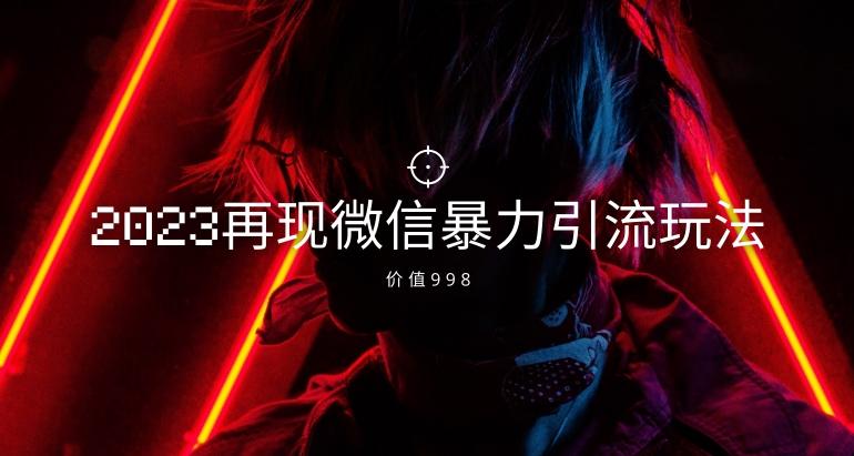 价值998元2023最新微信暴力引流玩法，日引流50-100+-小艾项目网