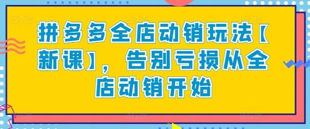 拼多多全店动销玩法【新课】，告别亏损从全店动销开始-百盛轻创
