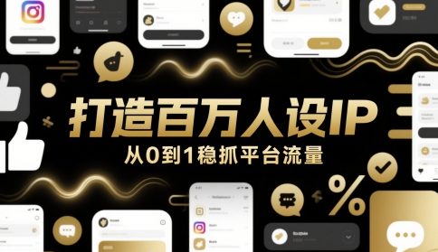 打造百万人设IP，从0到1稳抓平台流量-百盛轻创