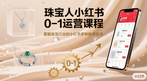 珠宝人小红书0-1运营课程，掌握珠宝行业的小红书多种账号玩法-百盛轻创