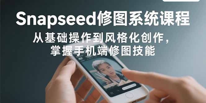 Snapseed修图系统课程：从基础操作到风格化创作，掌握手机端修图技能-百盛轻创