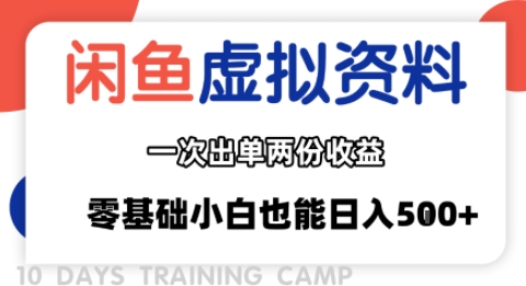 闲鱼虚拟资料新变现玩法，信息差项目，一次出单两份收益，无需囤货，可批量矩阵，零基础小白也能日入多张-百盛轻创