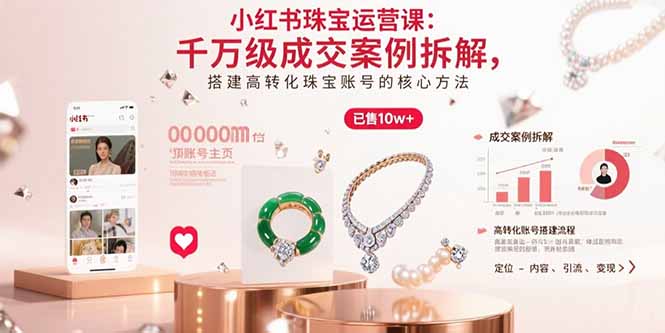 小红书珠宝运营课：千万级成交案例拆解，搭建高转化珠宝账号的核心方法-百盛轻创