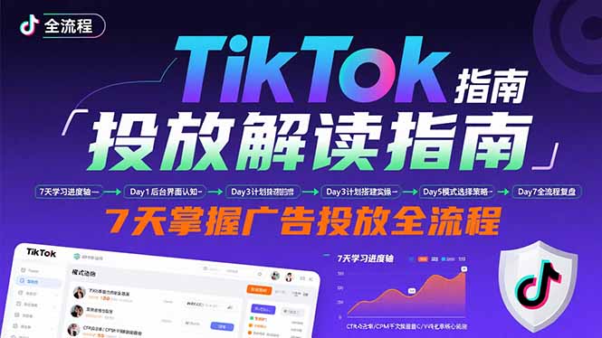 TikTok投放解读指南：后台操作/计划建立/模式选择，7天掌握广告投放全流程-百盛轻创