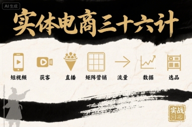 实体电商三十六计，短视频-获客-直播-矩阵营销-流量-数据-选品-小艾项目网