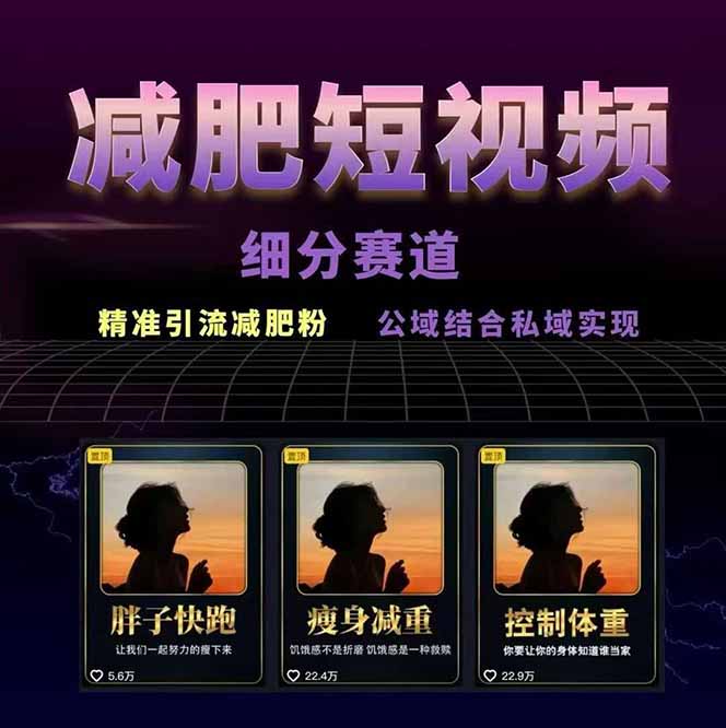 图片[1]-减肥短视频赛道运营课：素材准备-视频制作-引流变现全流程 (附素材-小艾项目网