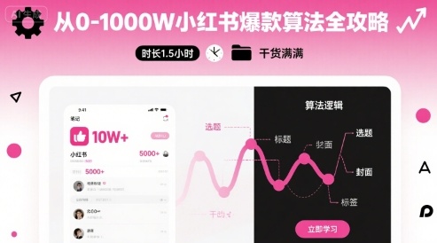 从0-1000W小红书爆款算法全攻略，时长1.5小时，干货满满-小艾项目网