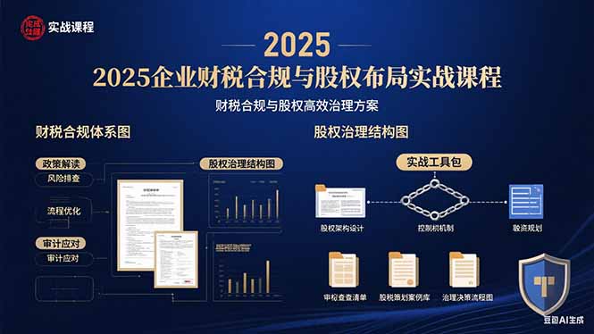 2025企业财税合规与股权布局的实战课程：财税合规与股权高效治理方案-百盛轻创